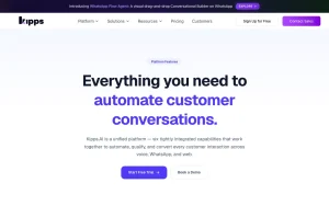 Kipps.AI features page — screenshot of the productivity & writing AI tool, 2026-10-02