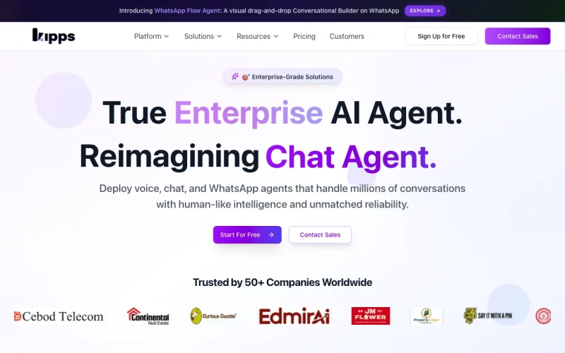 Captura de la página de inicio de Kipps.AI, herramienta de IA productividad y escritura