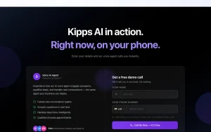 Kipps.AI homepage — screenshot of the productivity & writing AI tool, 2026-10-02