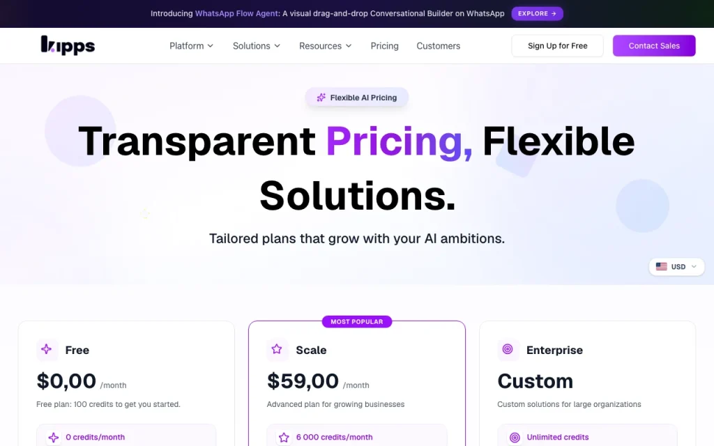 Kipps.AI pricing page with plans and prices — screenshot of the productivity & writing AI tool, Oct 2, 2026