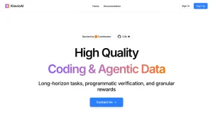 Klavis AI homepage — screenshot of the coding AI tool, 2026-10-02