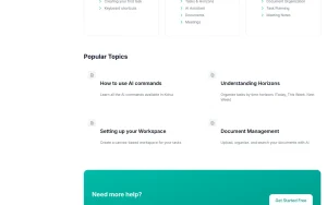 Kolva documentation — screenshot of the productivity & writing AI tool, 2026-10-02