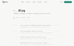 Komos blog — screenshot of the productivity & writing AI tool, 2026-10-02