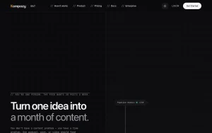 Kompozy homepage — screenshot of the productivity & writing AI tool, 2026-10-02