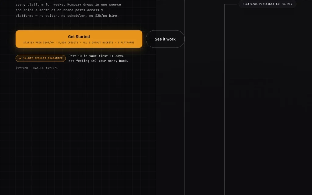 Kompozy Startseite – Screenshot des KI-Tools produktivität & schreiben, Oct 2, 2026
