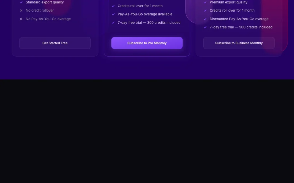 koolio.ai pricing page with plans and prices — screenshot of the audio & voice AI tool, Oct 2, 2026