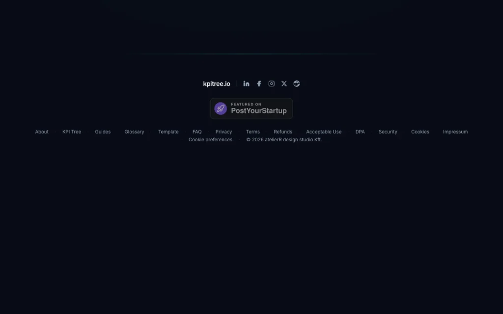 kpitree.io (KPI Tree Builder) pricing page with plans and prices — screenshot of the productivity & writing AI tool, Oct 1, 2026