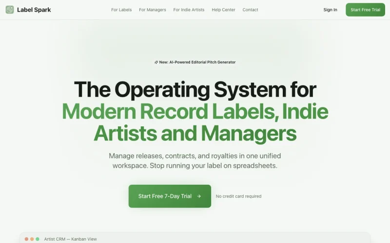 Captura de la página de inicio de Label Spark, herramienta de IA productividad y escritura