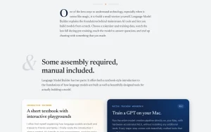 Language Model Builder homepage — screenshot of the productivity & writing AI tool, 2026-10-01