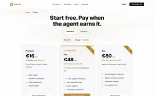 Lapu AI pricing page homepage screenshot, productivity & writing AI tool