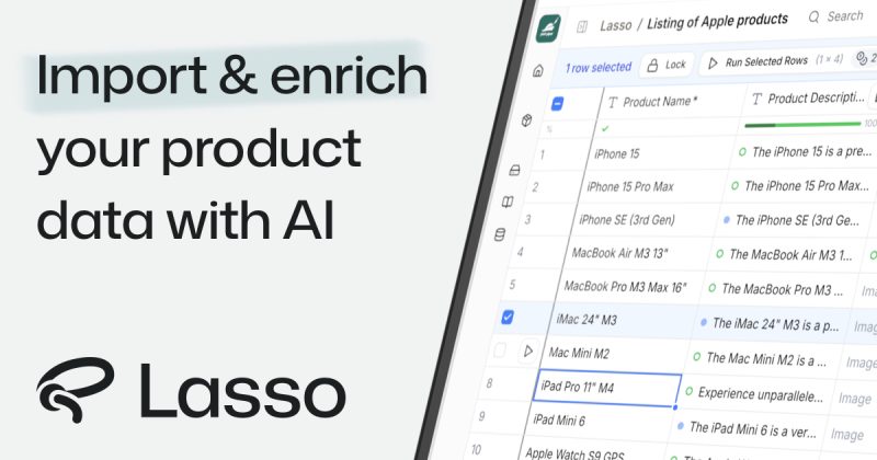 Lasso Startseite, Screenshot, KI-Tool produktivität & schreiben
