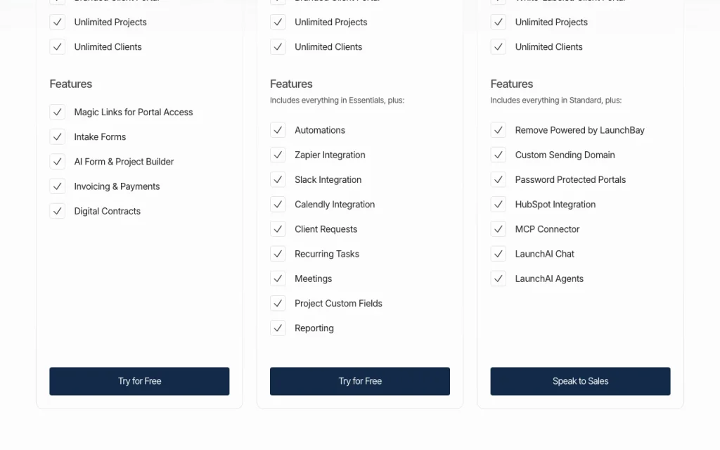 LaunchBay page de tarifs avec offres et prix — capture d'écran de l'outil d'IA productivité et rédaction, Oct 2, 2026