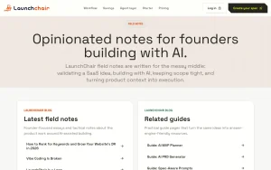 LaunchChair blog — screenshot of the coding AI tool, 2026-10-02