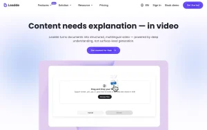 Leadde about page — screenshot of the video AI tool, 2026-10-02