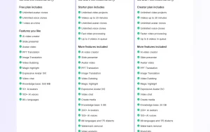 Leadde pricing page with plans and prices — screenshot of the video AI tool, 2026-10-02