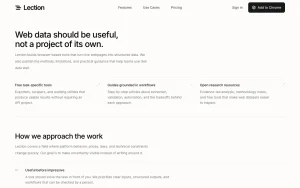 Lection about page — screenshot of the productivity & writing AI tool, 2026-10-02
