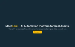 Leni homepage — screenshot of the productivity & writing AI tool, 2026-10-02