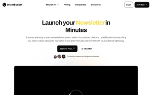 LetterBucket homepage — screenshot of the productivity & writing AI tool, 2026-10-01