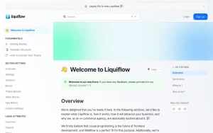 Liquiflow documentation — screenshot of the coding AI tool, 2026-10-02
