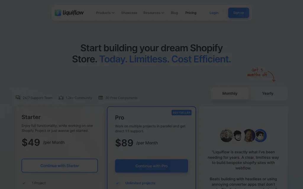 Liquiflow pricing page with plans and prices — screenshot of the coding AI tool, Oct 2, 2026