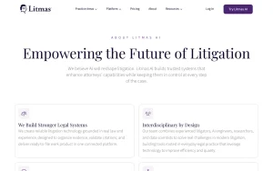 Litmas AI about page — screenshot of the productivity & writing AI tool, 2026-10-02