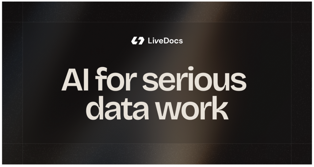 Captura de la página de inicio de Livedocs, herramienta de IA investigación y búsqueda