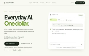 LLM Council homepage — screenshot of the chat assistants AI tool, 2026-10-02