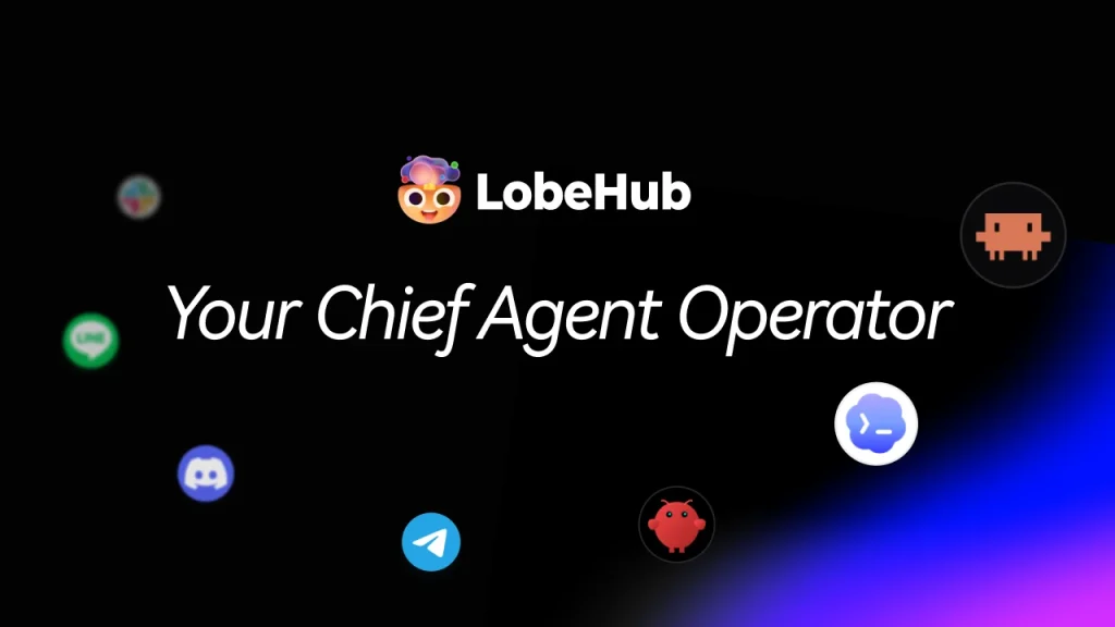 LobeHub homepage screenshot, chat assistants AI tool