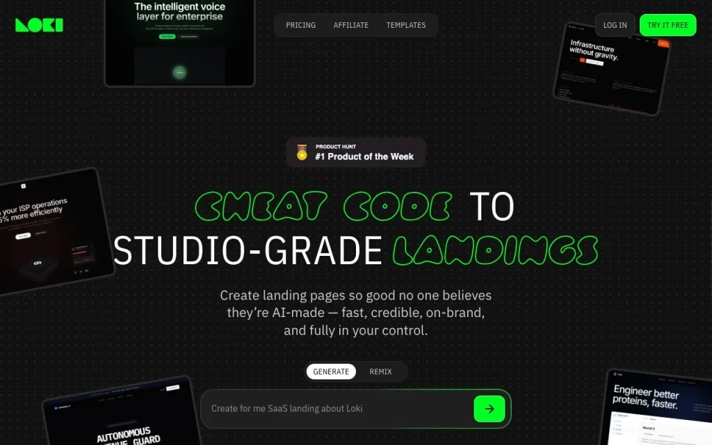 Loki.Build Startseite – Screenshot des KI-Tools produktivität & schreiben, Oct 2, 2026