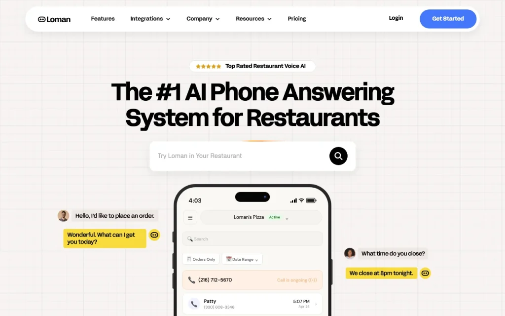 Loman AI Startseite – Screenshot des KI-Tools audio & sprache, Oct 13, 2026