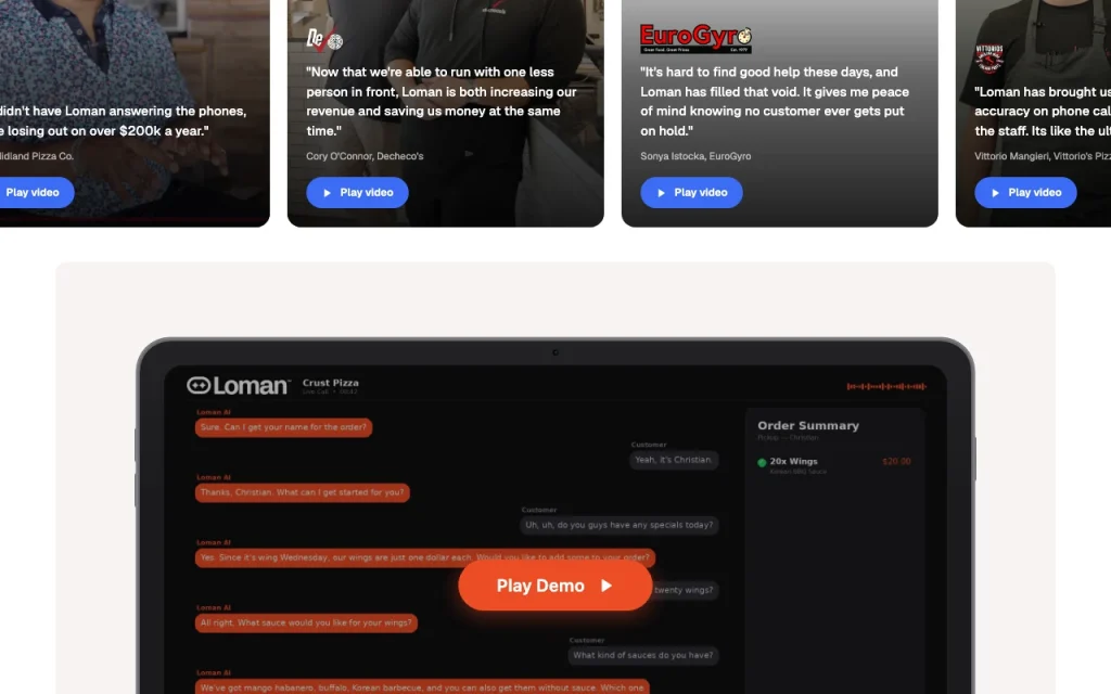 Loman AI Startseite – Screenshot des KI-Tools audio & sprache, Oct 13, 2026