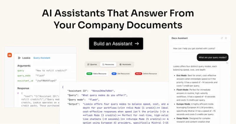 Lookio Startseite, Screenshot, KI-Tool produktivität & schreiben