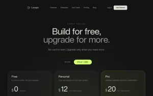 Looops pricing page with plans and prices — screenshot of the coding AI tool, 2026-10-01