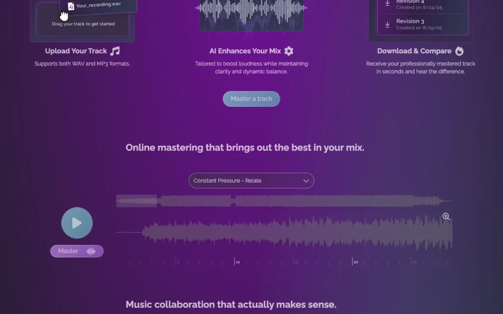 Maastr homepage — screenshot of the audio & voice AI tool, Oct 2, 2026