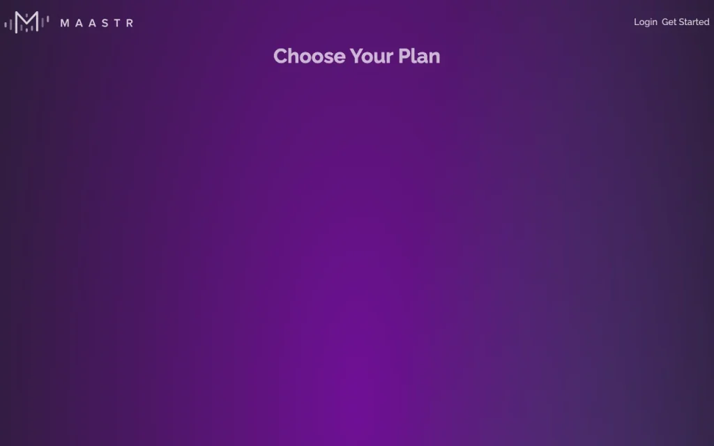 Maastr pricing page with plans and prices — screenshot of the audio & voice AI tool, Oct 2, 2026