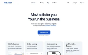 Mavibot homepage — screenshot of the productivity & writing AI tool, 2026-10-02