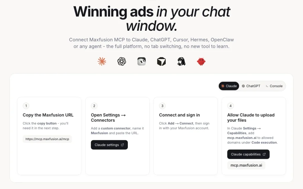 Maxfusion AI homepage — screenshot of the video AI tool, Oct 1, 2026