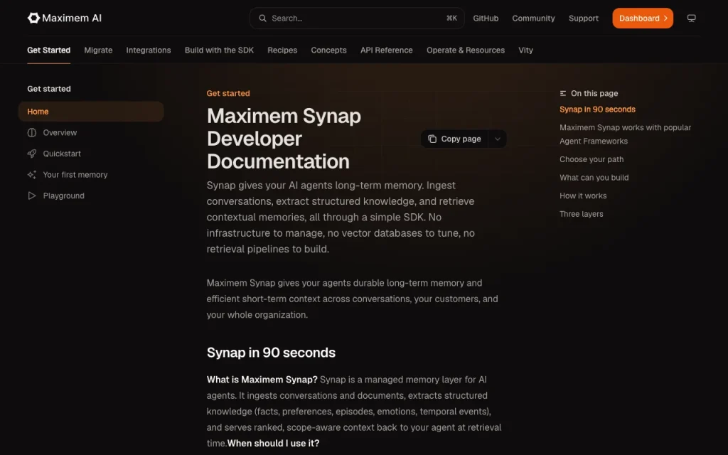 Maximem (Synap) documentation — screenshot of the coding AI tool, Oct 2, 2026
