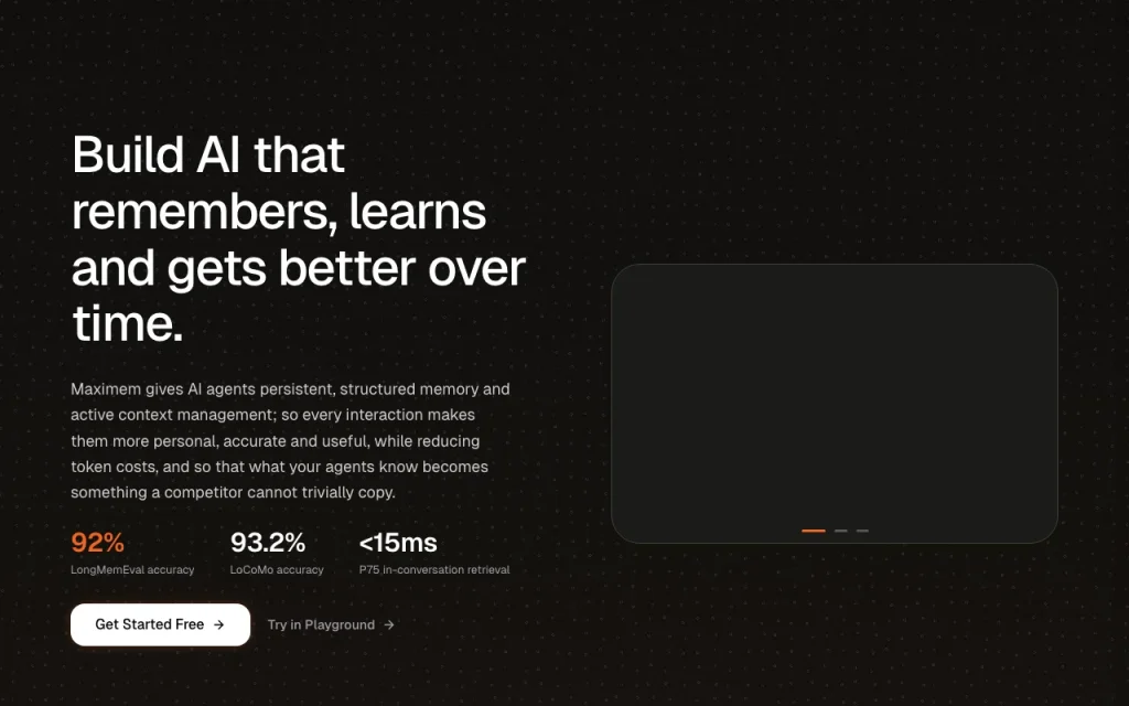 Maximem (Synap) homepage — screenshot of the coding AI tool, Oct 2, 2026
