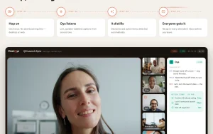 MeetOye homepage — screenshot of the productivity & writing AI tool, 2026-10-01