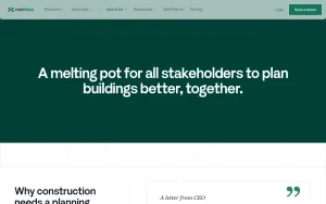 MeltPlan about page — screenshot of the productivity & writing AI tool, 2026-10-02