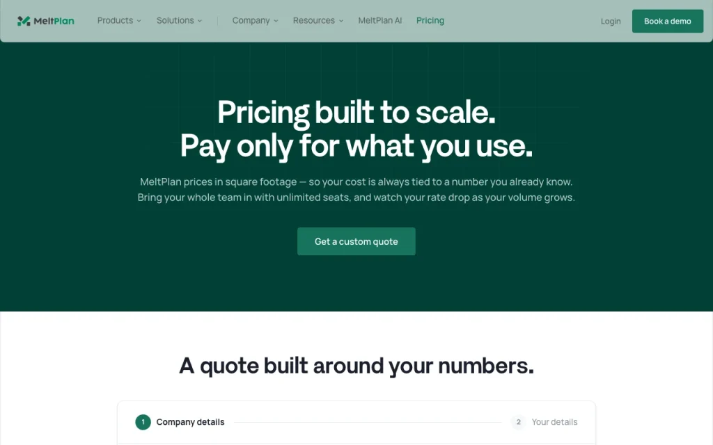 MeltPlan pricing page with plans and prices — screenshot of the productivity & writing AI tool, Oct 2, 2026