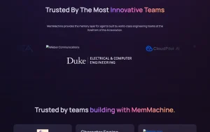 MemMachine homepage — screenshot of the coding AI tool, 2026-10-02