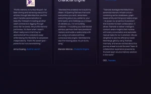 MemMachine homepage — screenshot of the coding AI tool, 2026-10-02