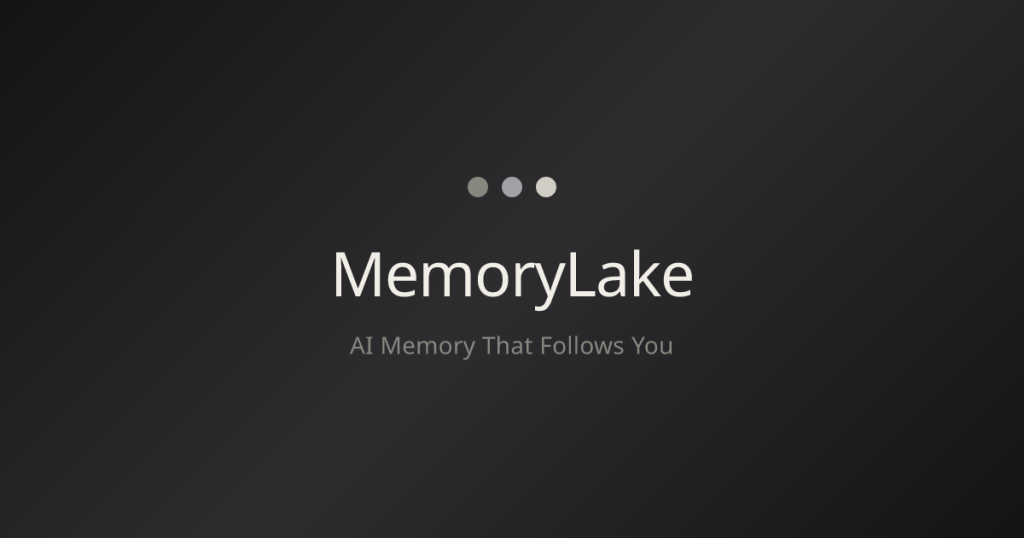 Captura de la página de inicio de MemoryLake, herramienta de IA productividad y escritura