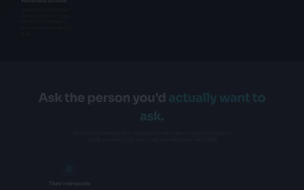 MentorClone homepage — screenshot of the chat assistants AI tool, Oct 1, 2026