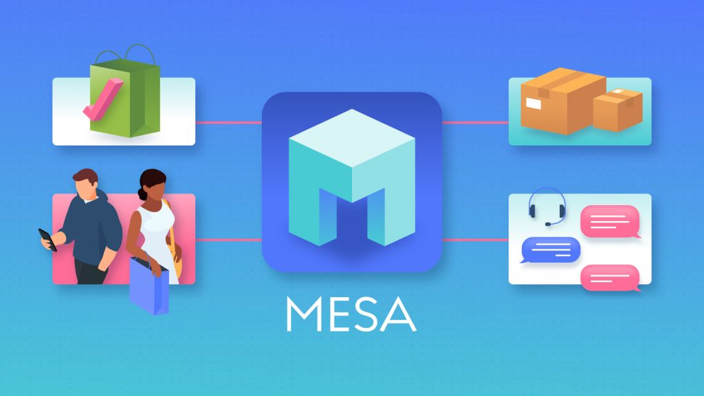 Capture d'écran de la page d'accueil de MESA, outil d'IA productivité et rédaction