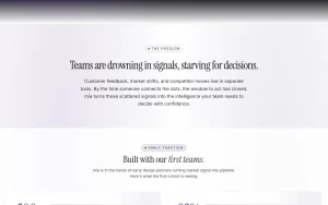 mia homepage — screenshot of the research & search AI tool, 2026-10-02
