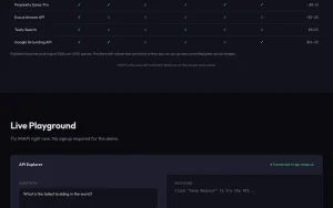 MIAPI homepage page homepage screenshot, research & search AI tool