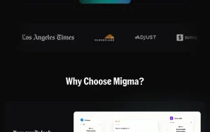Migma pricing page with plans and prices — screenshot of the productivity & writing AI tool, 2026-10-01
